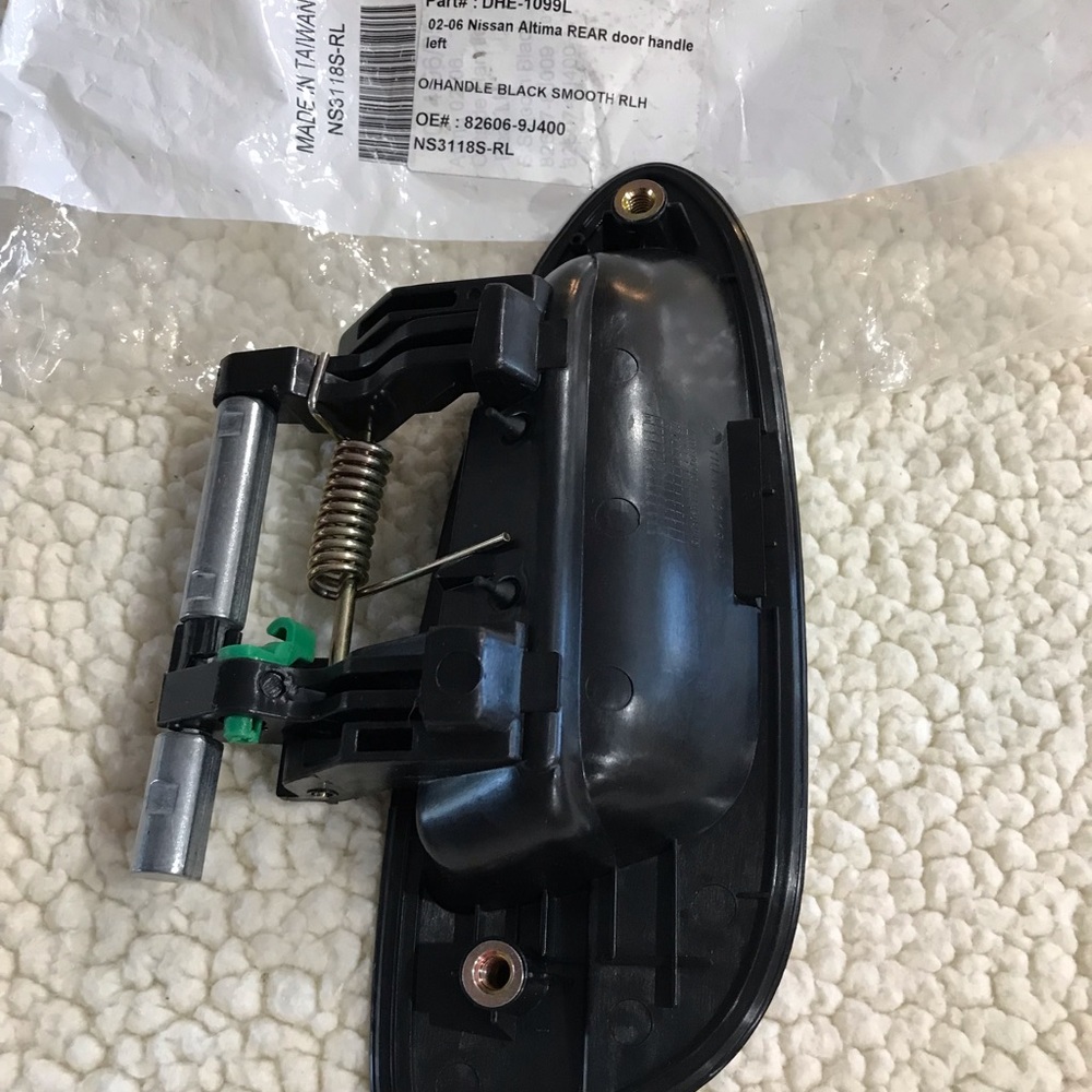 DHE-1099L Rear Blk Outside Outer Exterior Door Handle 2002 - 2006 Nissan Altima - Picture 5 of 8